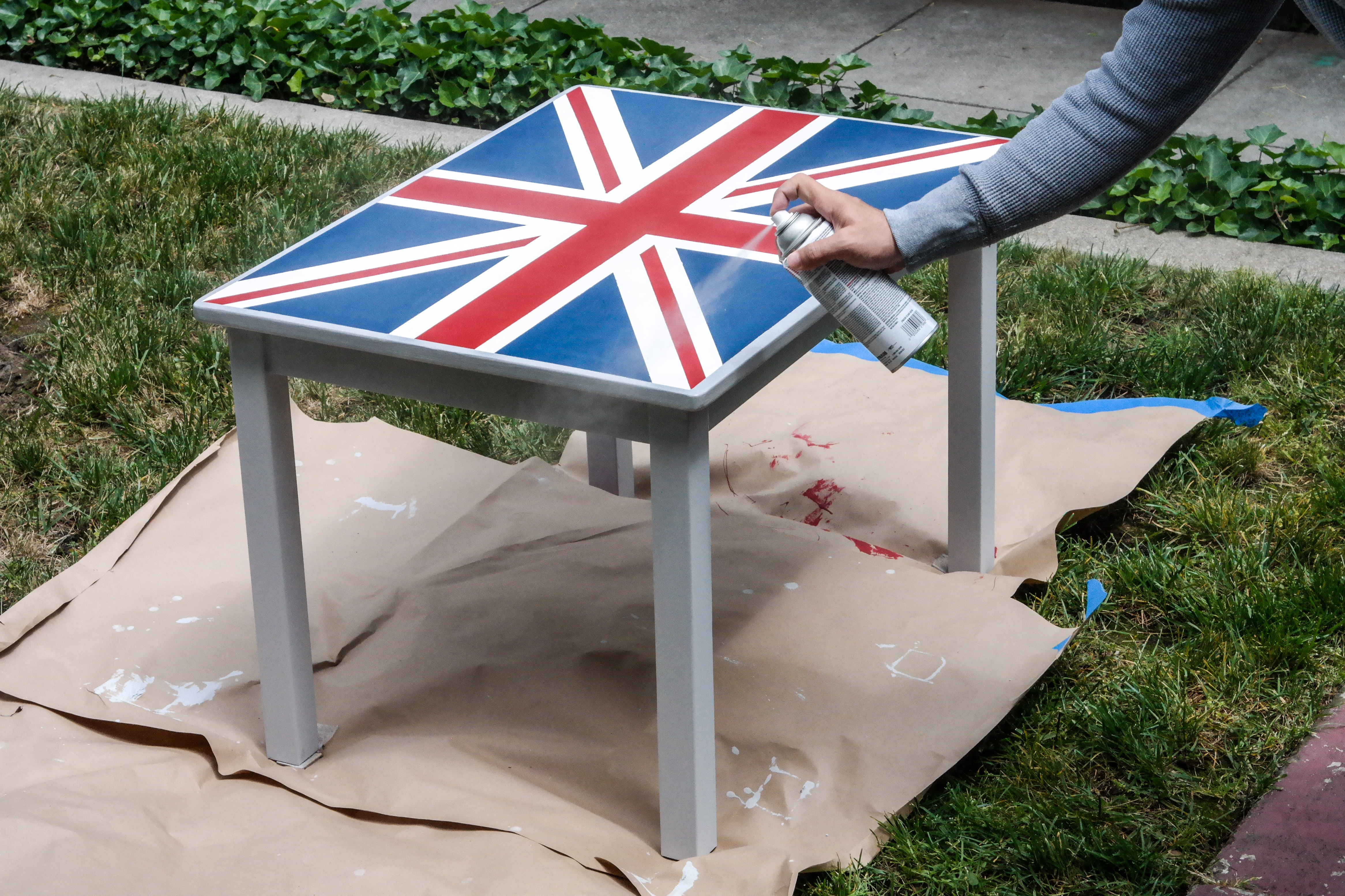 DIY Union Jack Table HilaryStyle